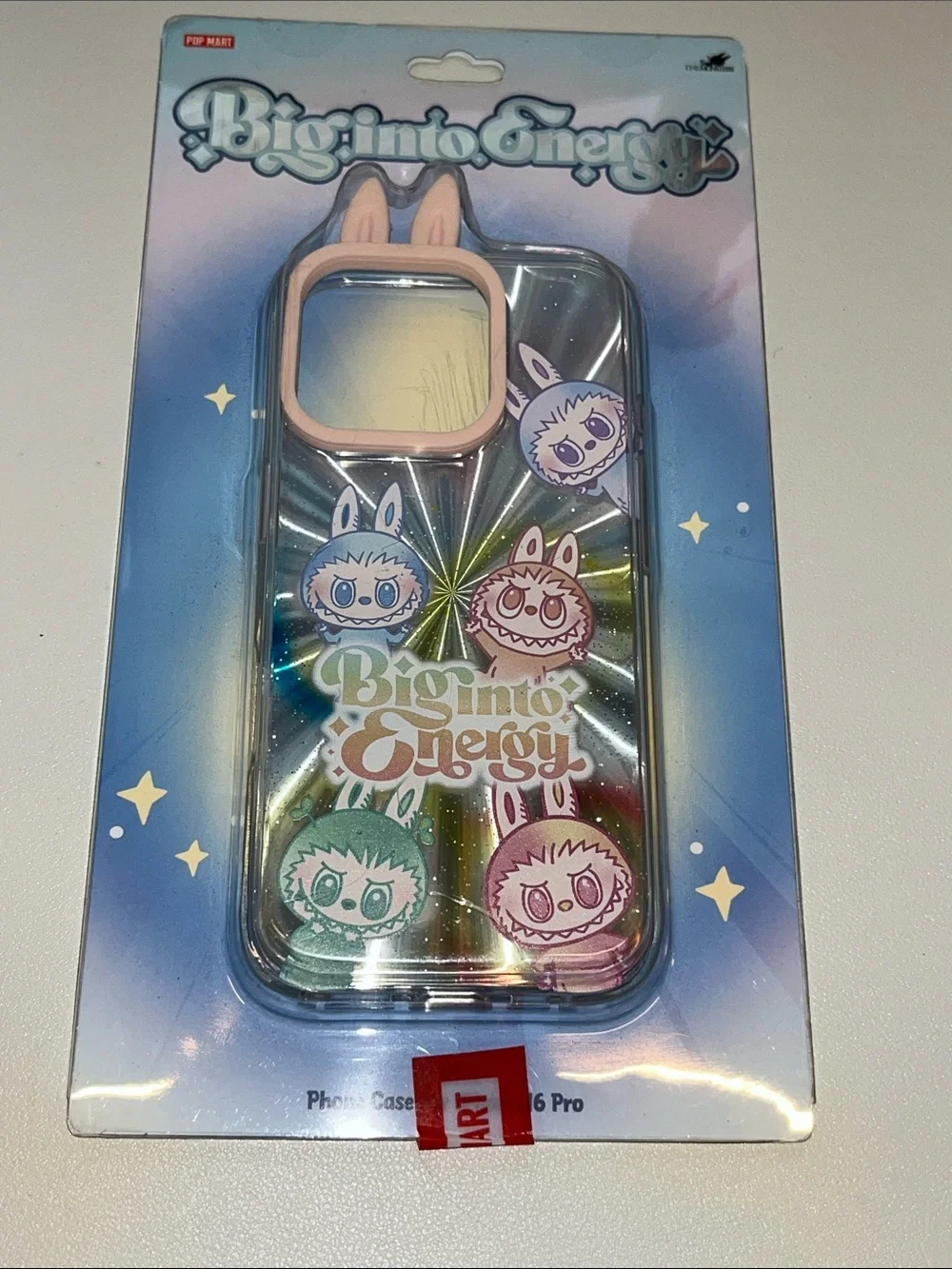 Big Into Energy Holographic Bunny Phone Case (Pink Accents)